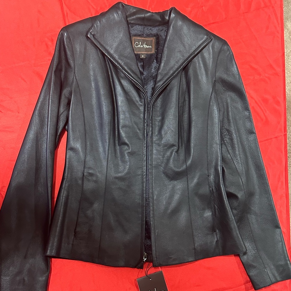 WOW POSHMARK - Authentic Cole Haan Jacket NWT - Black Leather!